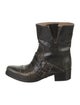 Miu Miu Leather Distressed Accents Moto Boots