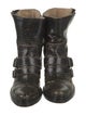 Miu Miu Leather Distressed Accents Moto Boots