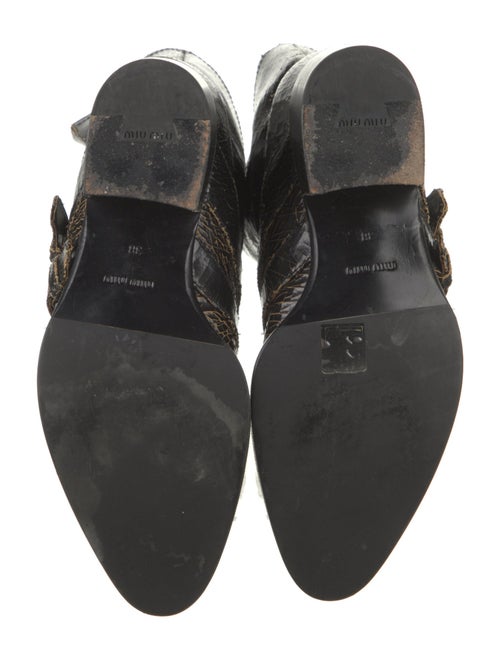 Miu Miu Leather Distressed Accents Moto Boots
