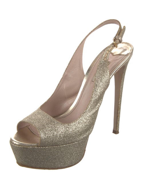 Miu Miu Glitter Slingback Sandals