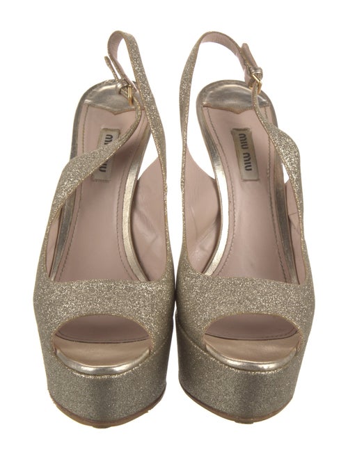Miu Miu Glitter Slingback Sandals