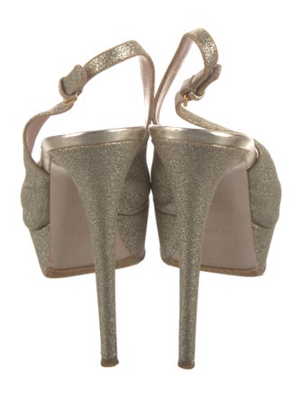 Miu Miu Glitter Slingback Sandals