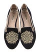 Miu Miu Velvet Crystal Embellishments Loafers