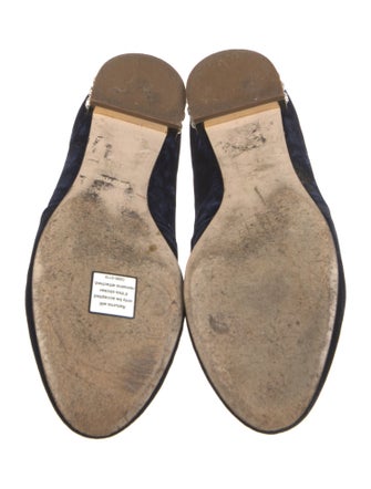 Miu Miu Velvet Crystal Embellishments Loafers