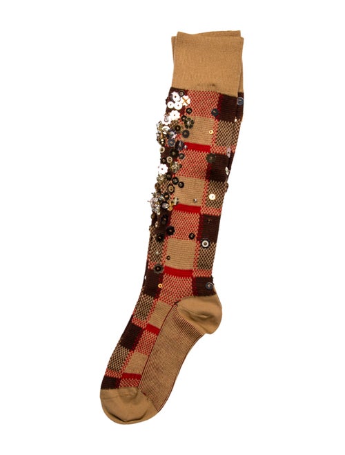 Miu Miu Collant Marron Long Socks
