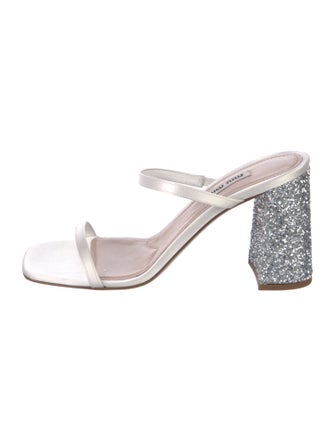 Miu Miu Satin Glitter Accents Slides