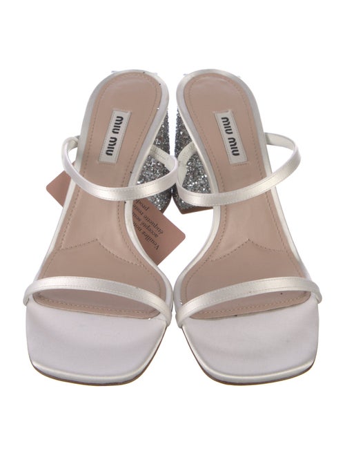 Miu Miu Satin Glitter Accents Slides