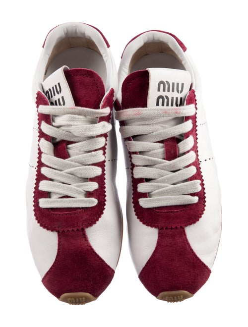 Miu Miu Leather Colorblock Pattern Sneakers