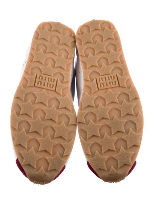 Miu Miu Leather Colorblock Pattern Sneakers