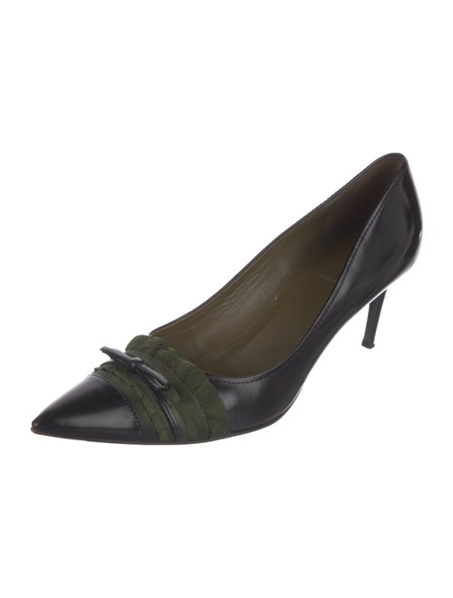 Miu Miu Patent Leather Bow Accents Pumps