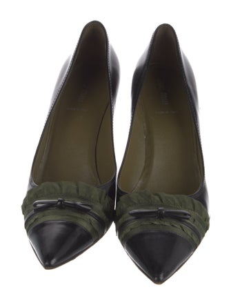 Miu Miu Patent Leather Bow Accents Pumps