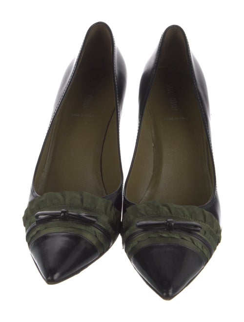 Miu Miu Patent Leather Bow Accents Pumps