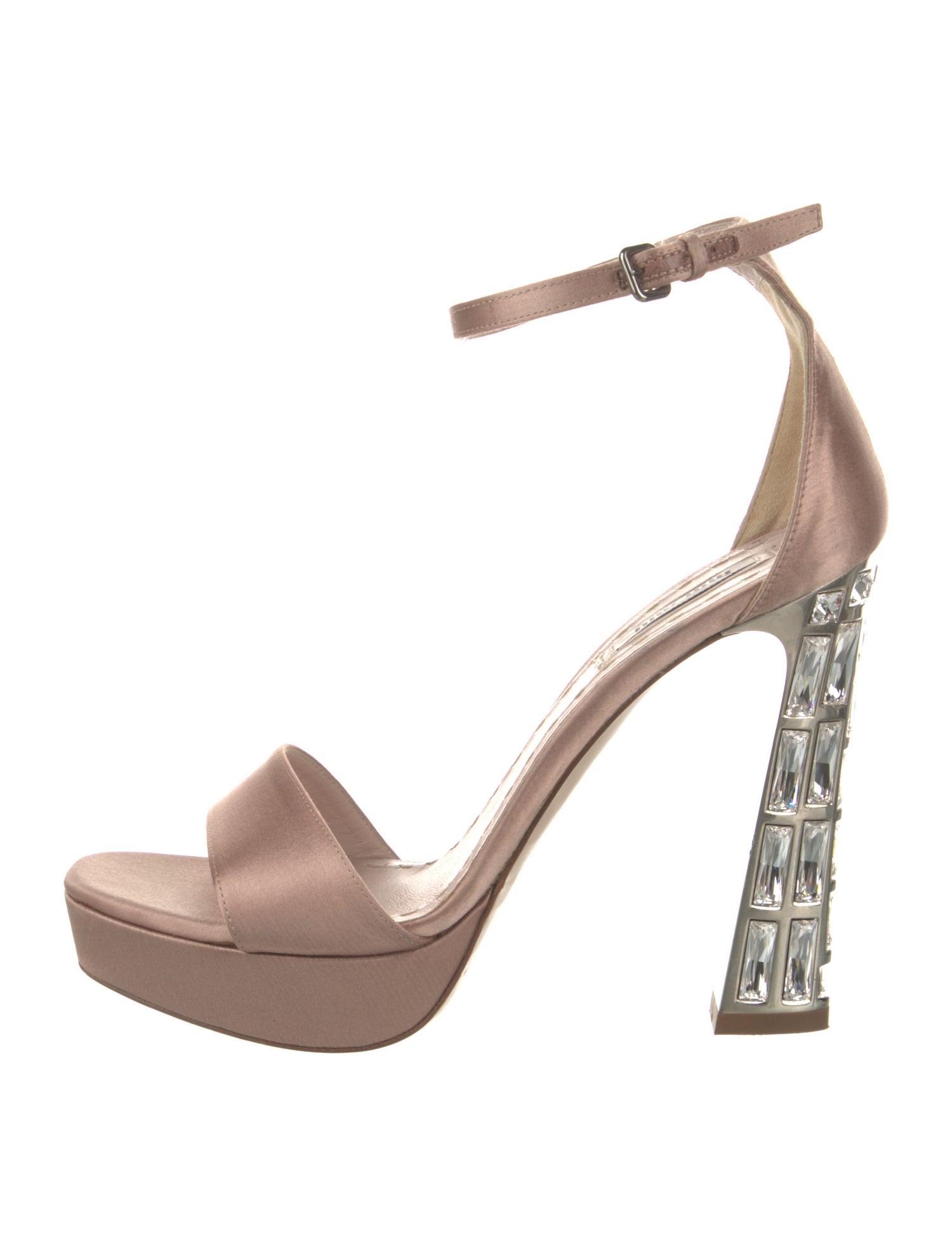 Miu Miu Satin Crystal Embellishments Sandals