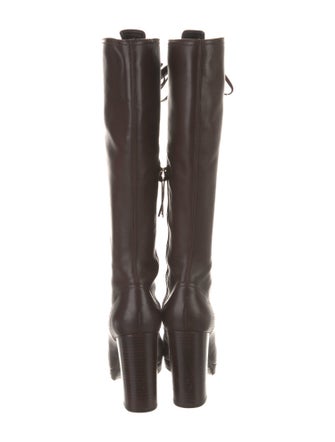 Miu Miu Leather Tassel Accents Lace-Up Boots