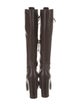 Miu Miu Leather Tassel Accents Lace-Up Boots