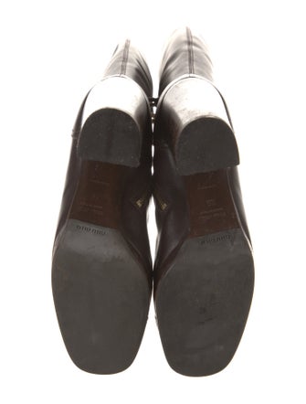 Miu Miu Leather Tassel Accents Lace-Up Boots