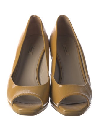 Miu Miu Patent Leather Crystal Embellishments Slingback Sandals