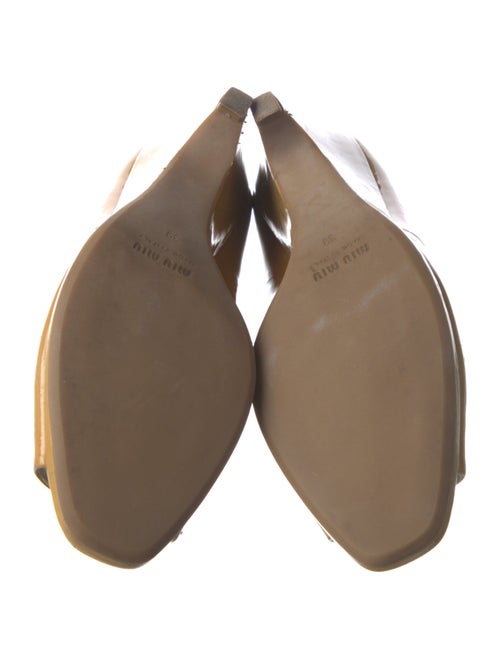 Miu Miu Patent Leather Crystal Embellishments Slingback Sandals