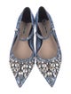 Miu Miu Glitter Crystal Embellishments Mary Jane Flats