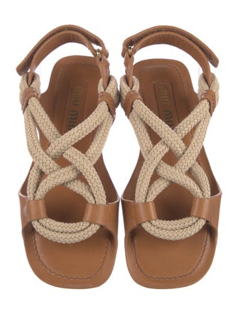 Miu Miu Leather Slingback Sandals