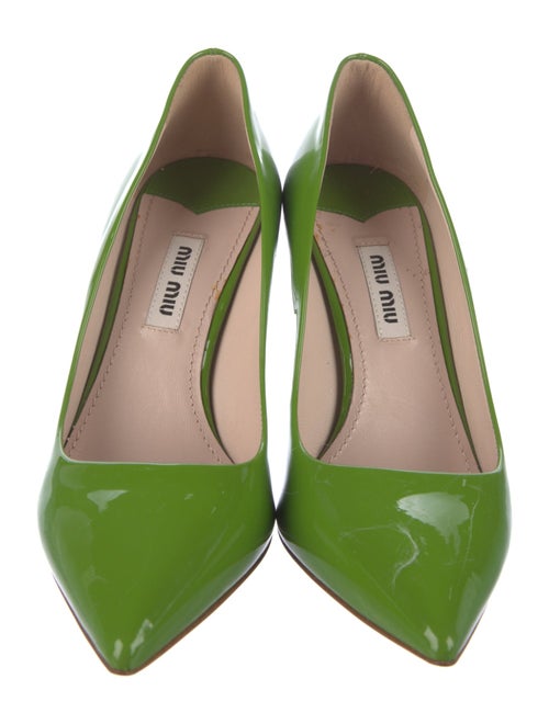 Miu Miu Patent Leather Glitter Accents Pumps
