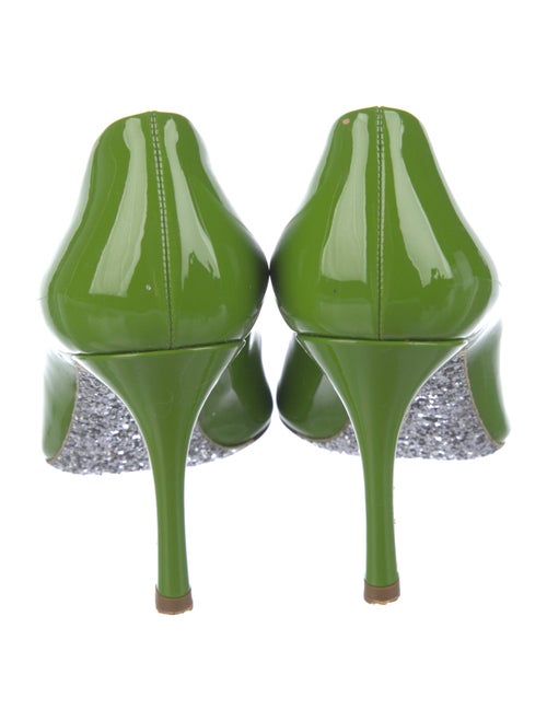 Miu Miu Patent Leather Glitter Accents Pumps