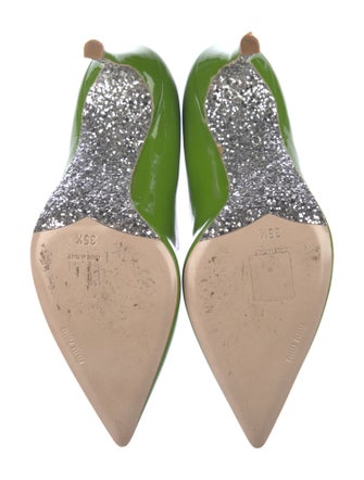 Miu Miu Patent Leather Glitter Accents Pumps
