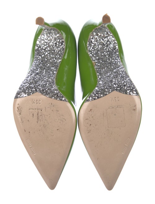 Miu Miu Patent Leather Glitter Accents Pumps