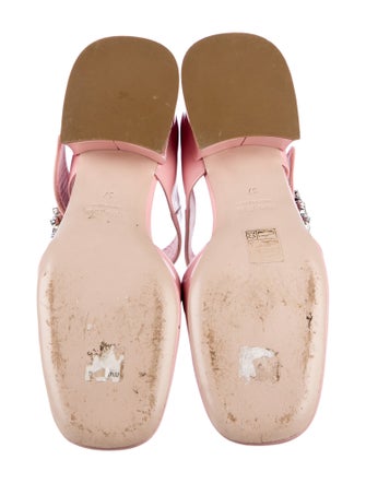 Miu Miu Patent Leather Crystal Embellishments Mules
