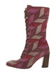 Miu Miu Suede Printed Lace-Up Boots