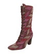 Miu Miu Suede Printed Lace-Up Boots