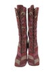 Miu Miu Suede Printed Lace-Up Boots