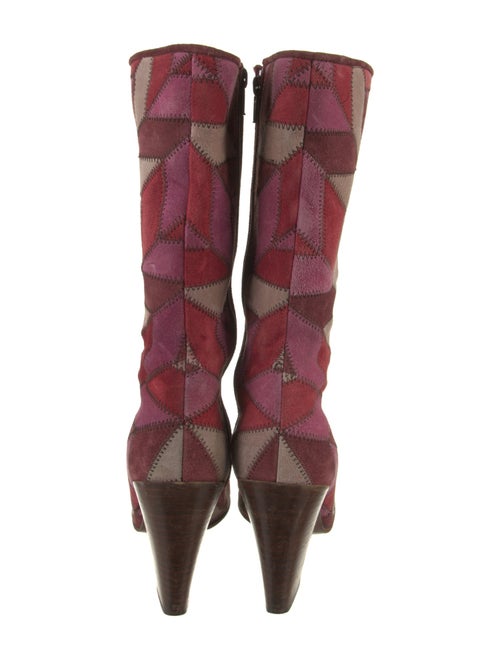 Miu Miu Suede Printed Lace-Up Boots