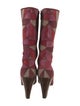 Miu Miu Suede Printed Lace-Up Boots