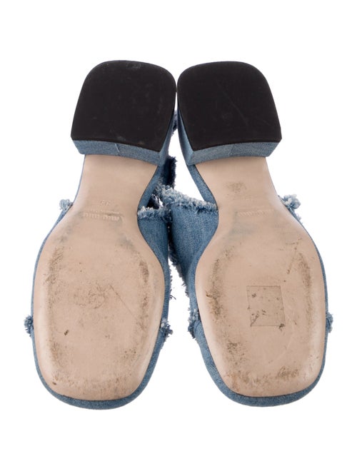 Miu Miu Denim Chain-Link Accents Slingback Pumps