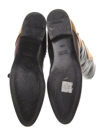 Miu Miu Leather Colorblock Pattern Rain Boots