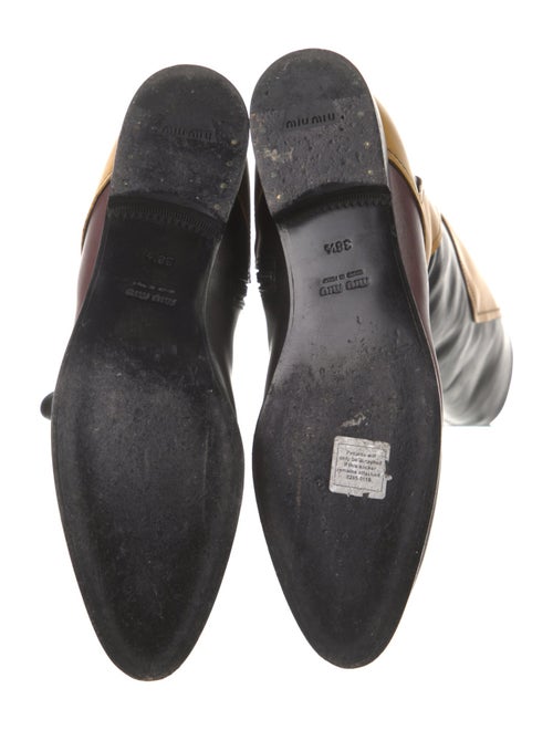 Miu Miu Leather Colorblock Pattern Rain Boots