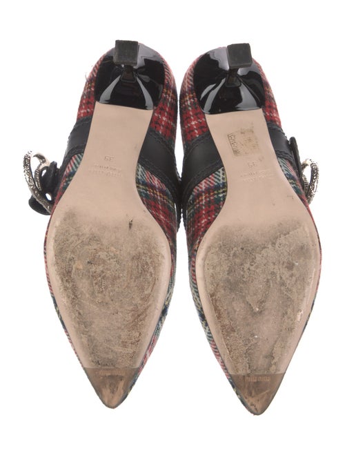 Miu Miu Faux Pearl Accents Printed Slingback Pumps