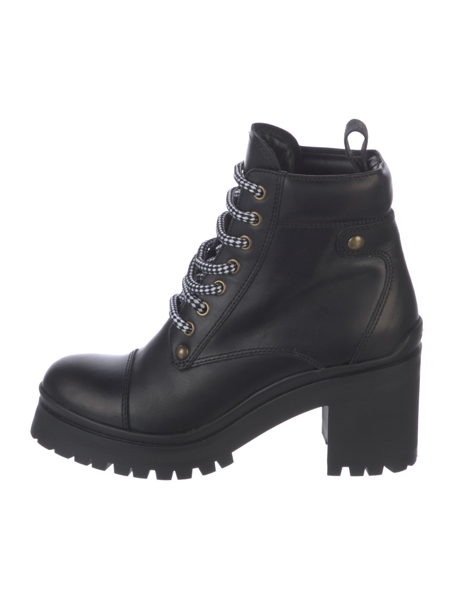Miu Miu Leather Combat Boots