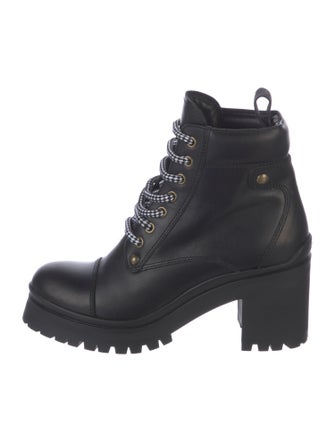 Miu Miu Leather Combat Boots