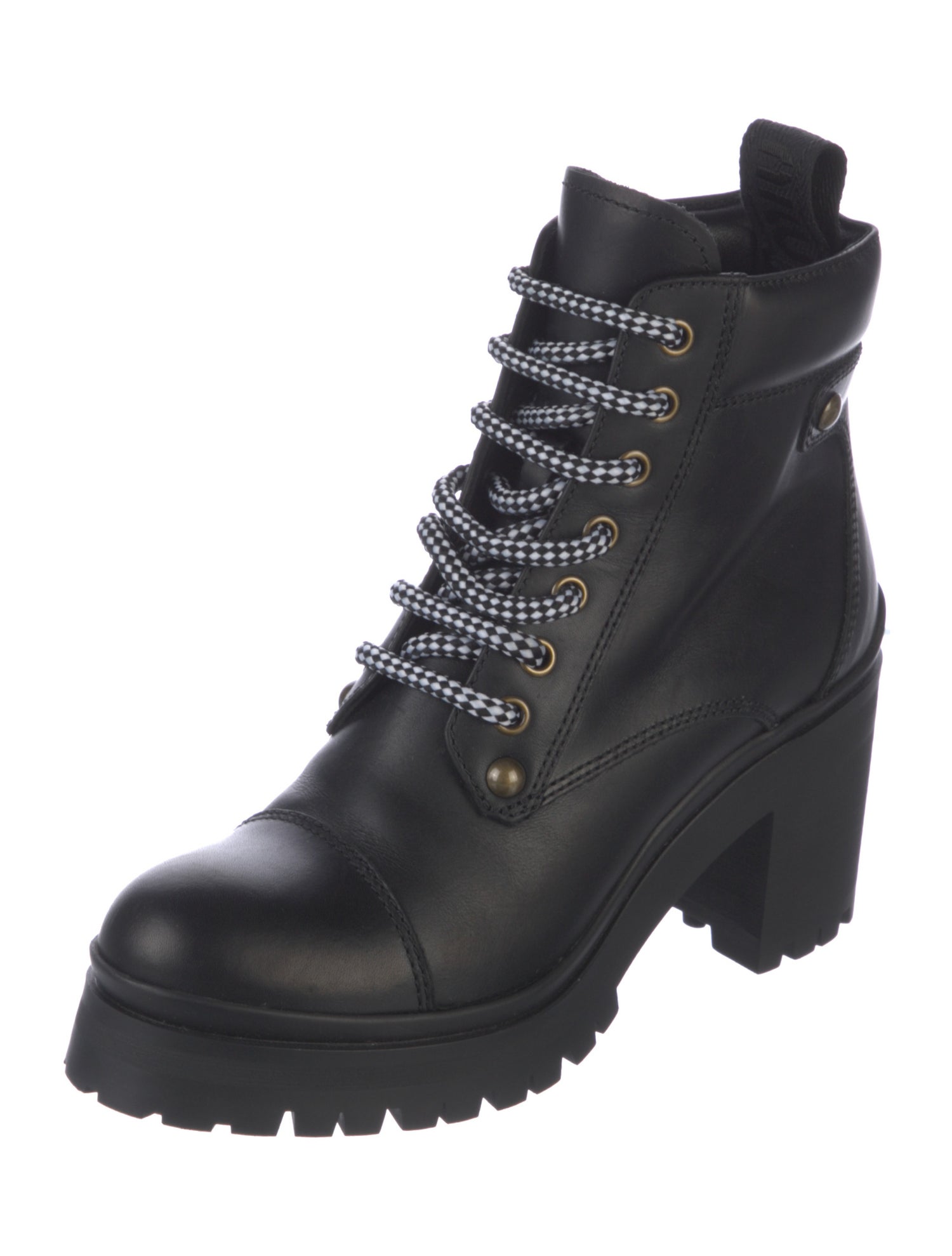 Miu Miu Leather Combat Boots