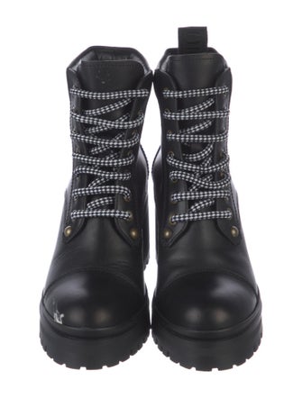 Miu Miu Leather Combat Boots