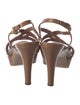 Miu Miu Patent Leather Cutout Accent Slingback Sandals