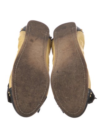 Miu Miu Patent Leather Colorblock Pattern Ballet Flats