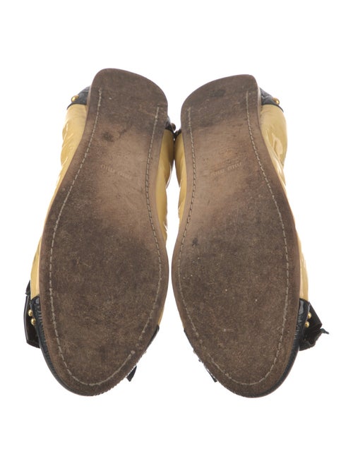Miu Miu Patent Leather Colorblock Pattern Ballet Flats