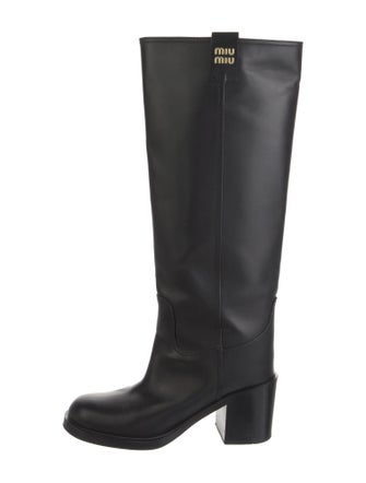 Miu Miu Leather Riding Boots