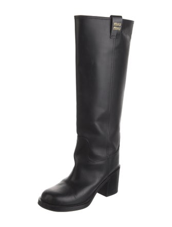 Miu Miu Leather Riding Boots