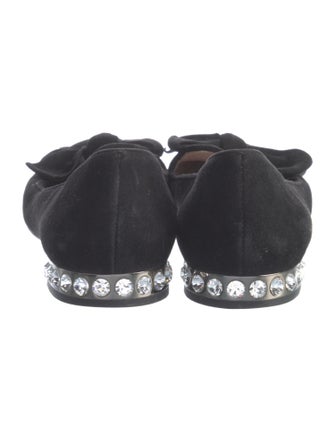 Miu Miu Suede Bow Accents Loafers