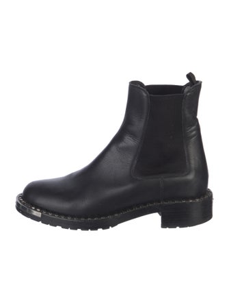 Miu Miu Leather Studded Accents Chelsea Boots