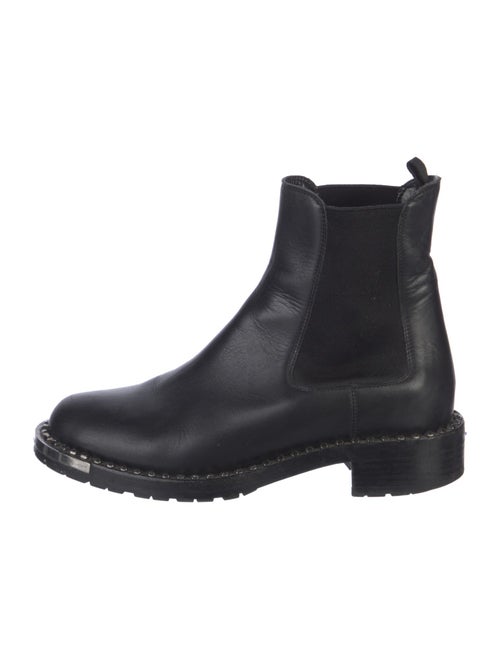 Miu Miu Leather Studded Accents Chelsea Boots